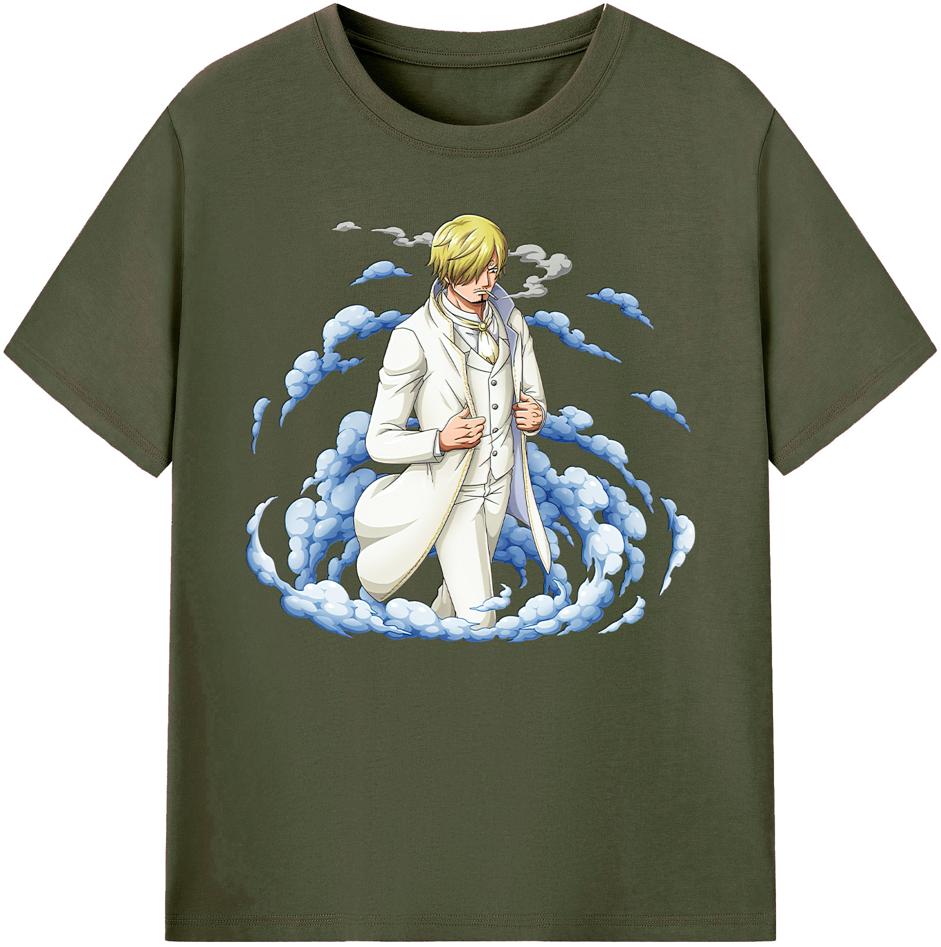 （画像用） ワンピース サンジ ONE PIECE Sanji 綿100％ メンズ半袖Tシャツ｜肌触りやわらか＆通気性